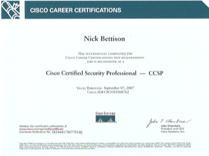 Cisco Certificate Security Professional