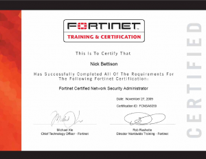 Fortinet Certified Network Security
Administrator