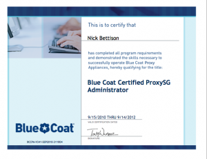 Blue Coat Cerified ProxySG
Administrator