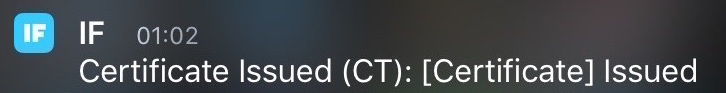 iOS CT Notification